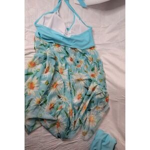 Plus Size 2 Pc Swim Dress Blue‎ Daisy 1XL